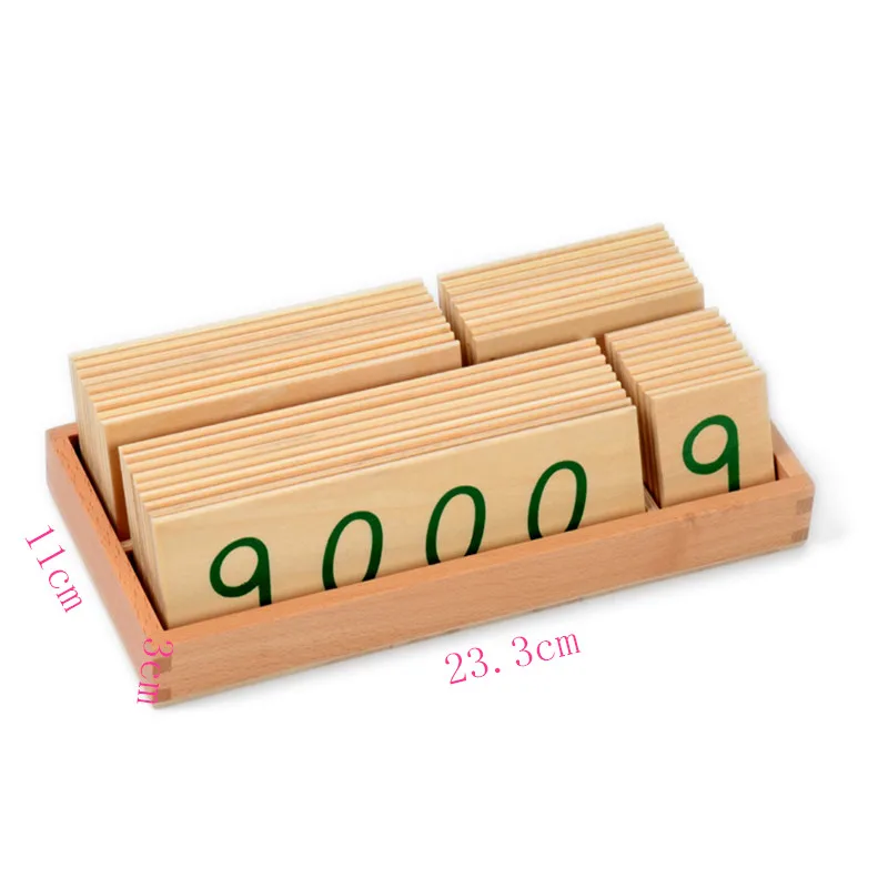  Baby Toy Wood Number Cards 1-9000 Montessori Math Preschool Early Childhood Education Kids Brinqued