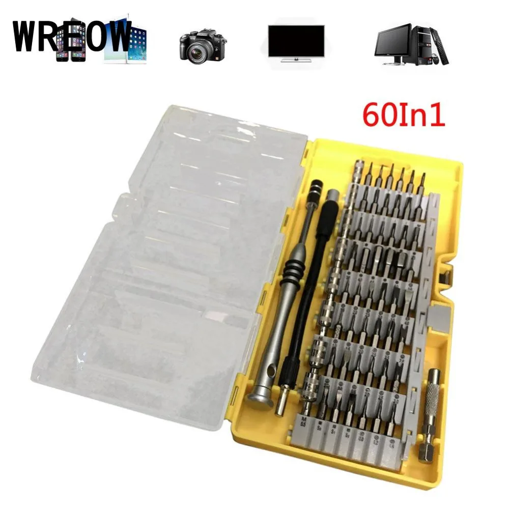 60 in 1 Precision Screwdriver Multifunction Steel Nutdriver Bit Set For iPhone Cellphone Computer Laptop PC Watch Repair Tool |