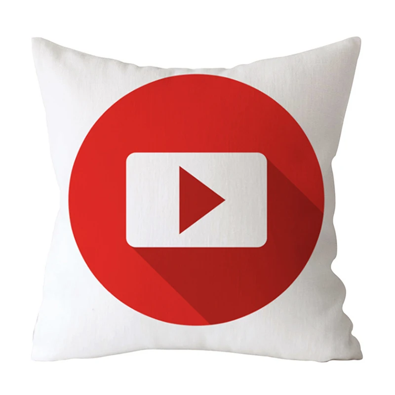 BLRISUP полиэстеровый Чехол на подушку с логотипом Facebook/YouTube, наволочка для домашнего декора 45*45, Чехол на подушку