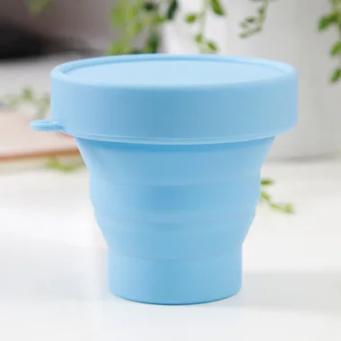 Наружная портативная силиконовая телескопическая складная Складная чашка для кемпинга походная посуда Складная чашка для кемпинга бокал для вина - Цвет: blue