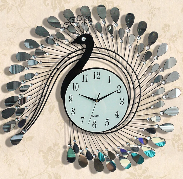 Pea Quartz Fashion Wall Clock Modern Style Metal Pea Quartz Fashion Wall Clock Modern Style Metal Art Acrylic Decoration Stainless Steel
