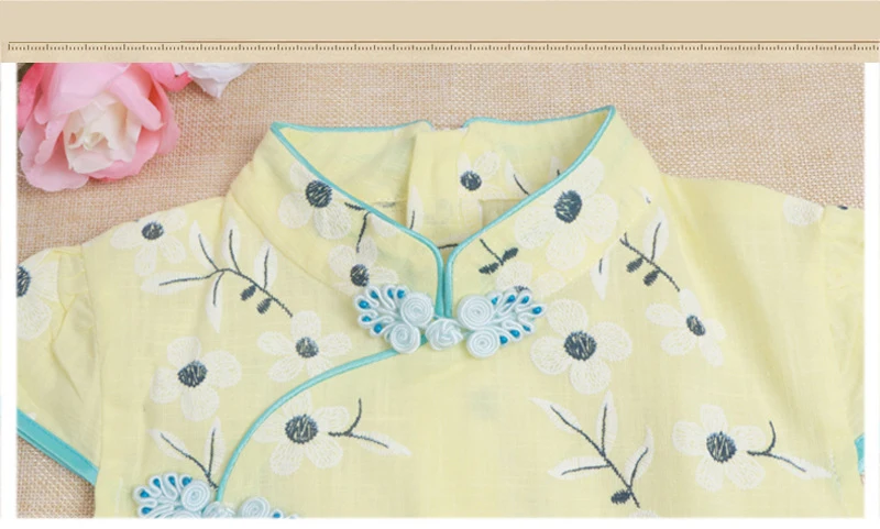 Girls Children's Cheongsam Chinese Qipao Ball Gown Dress Clothing Summer Multi-Colors Baby Kids Party Performance Dresses clothes (17)