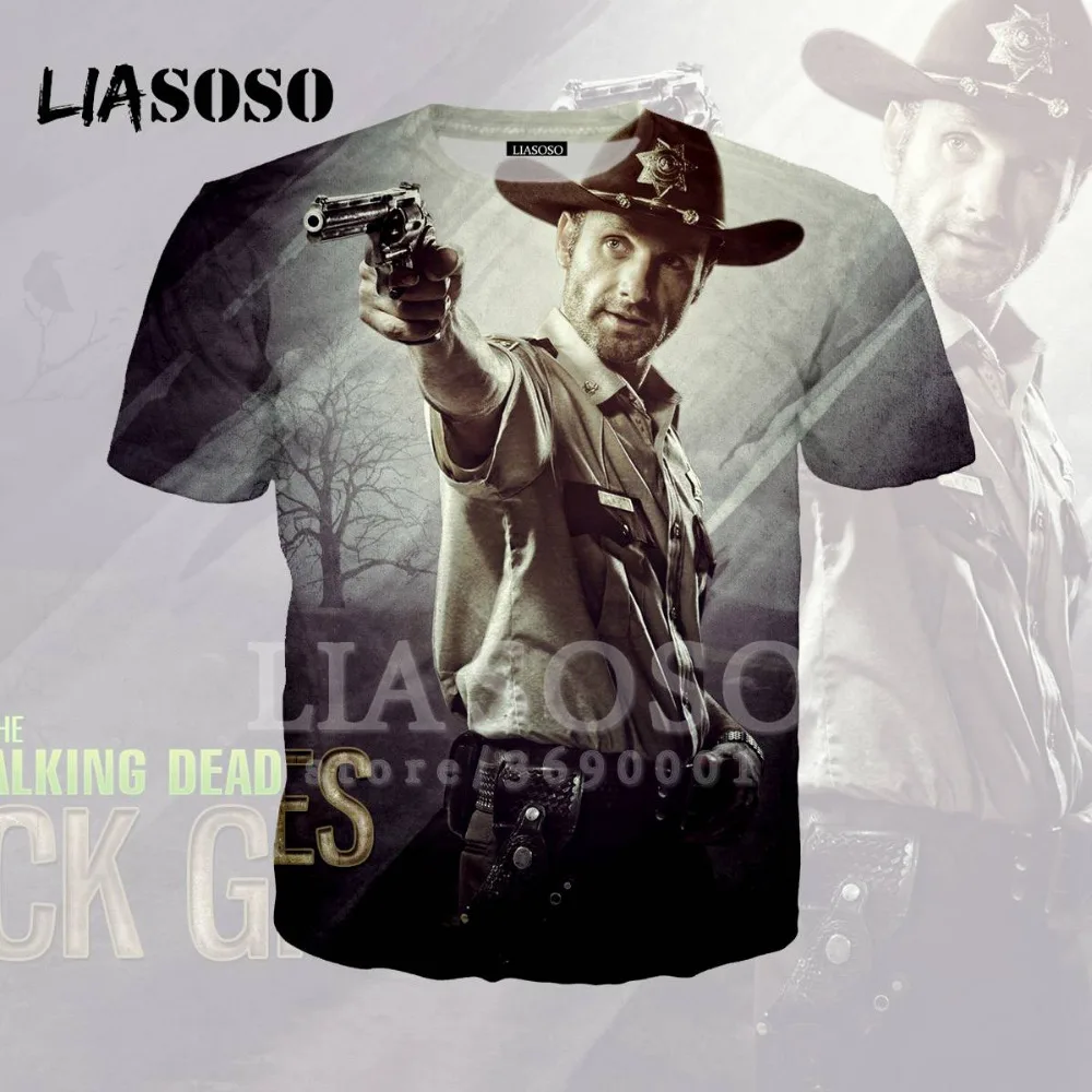 

LIASOSO 3D Print Women Men Horror Movie The Walking Dead Tshirt Summer T-shirt Hip Hop Pullover Casual O-neck Short Sleeve X1485