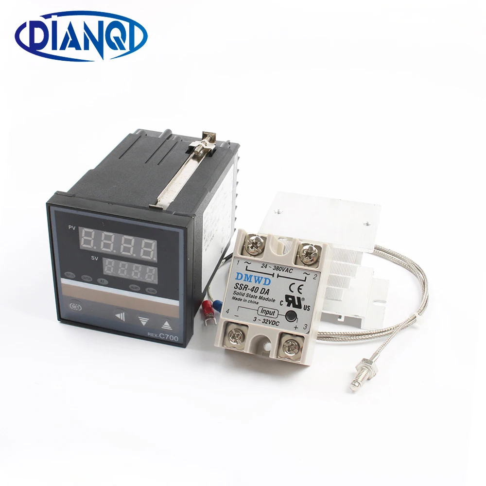 Цифровой регулятор температуры PID REX SSR40DA 40A с термопарой 220 В ~ 240 функцией