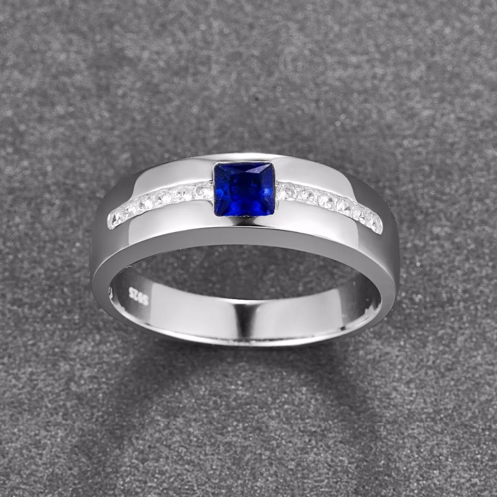 BONLAVIE Новое модное мужское кольцо 4*4 мм с квадратным сапфировым камнем, серебряное кольцо 925 пробы, хорошее ювелирное изделие Anillos Gif