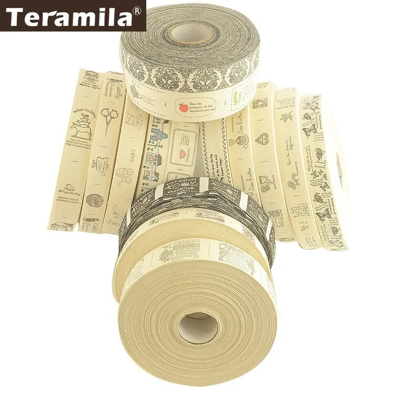 Teramila Cotton Garment Labels Ribbons 2m/Lot, clothing labels, garment labels, sewing labels