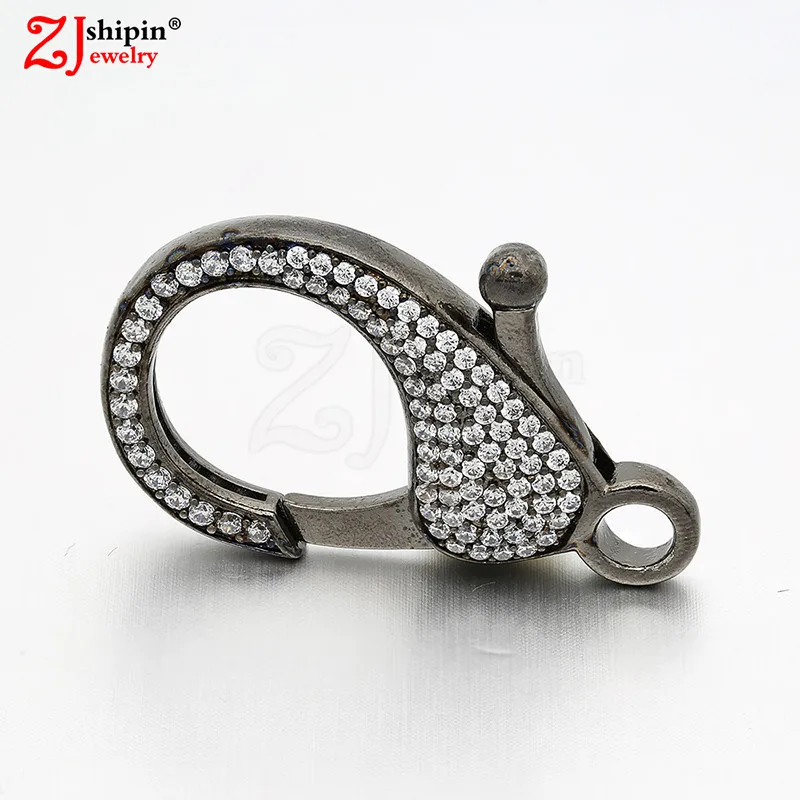 

2018 New Luxury Micro Inlay Zircon CZ Jewelry Accessories Linker Lobster Buckle For Necklace Bracelet Jewelry Making
