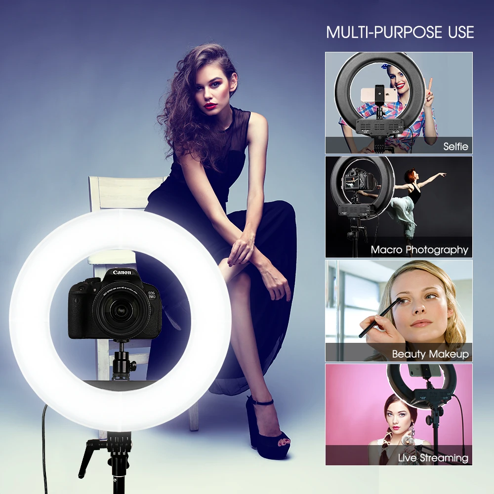 Travor ring lamp 18inch ring light with tripod