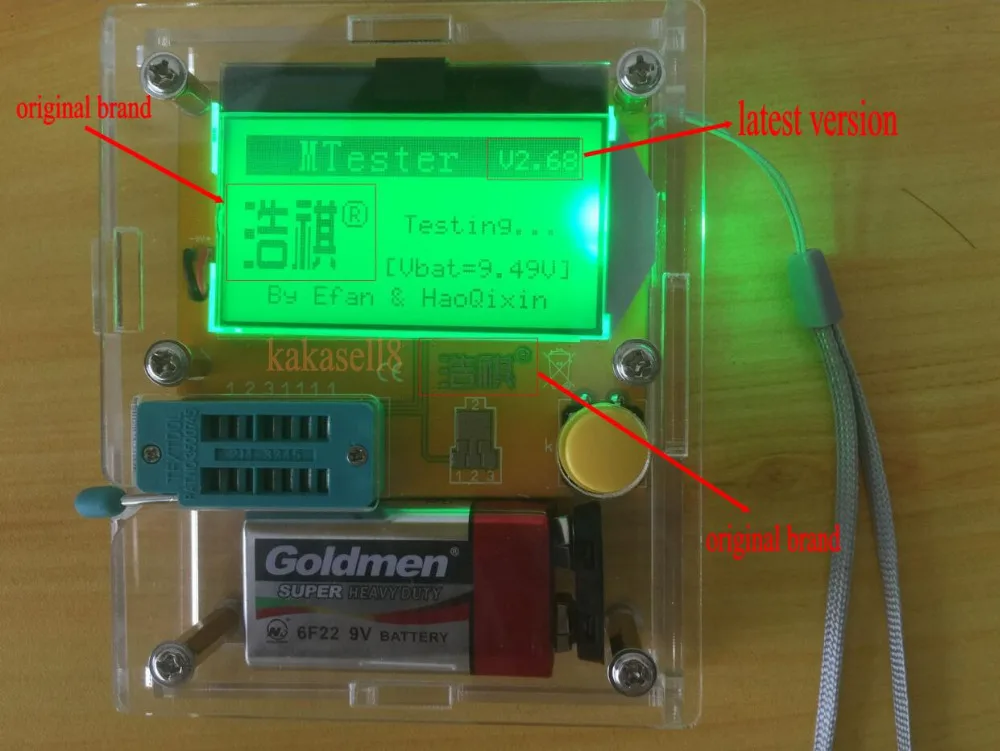 

with case 12864 LCD Transistor Tester Diode Triode Capacitance ESR Meter/MOS/PNP/NPN M328 Multifunction Meter