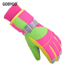 GOBYGO детские женские мужские лыжные перчатки для сноуборда снегоходы мотоциклетные зимние перчатки ветрозащитные водонепроницаемые зимние перчатки