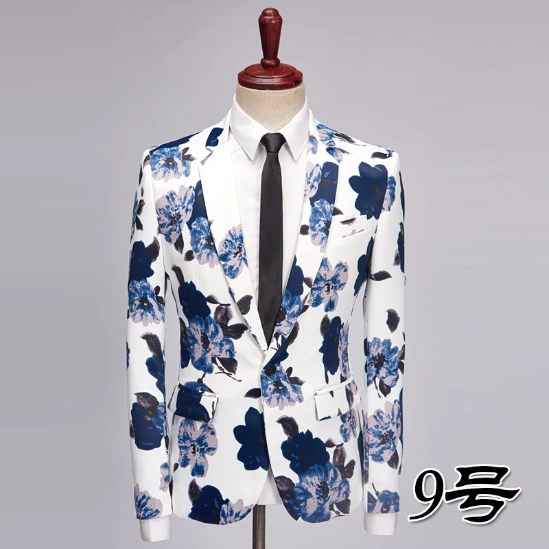 

Loldeal Men's Floral Party Dress Suit Stylish Dinner Jacket Wedding Blazer Prom Tuxedo