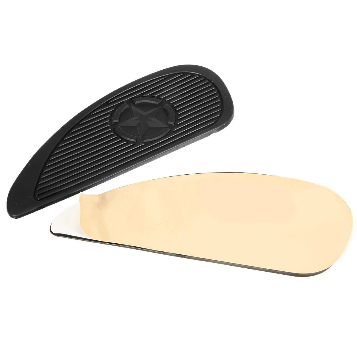 1Pair Universal Motorcycle Fuel Tank Side Knee Grip Traction Pad Black Rubber Sticker Protector For Retro Classic Moto For Honda