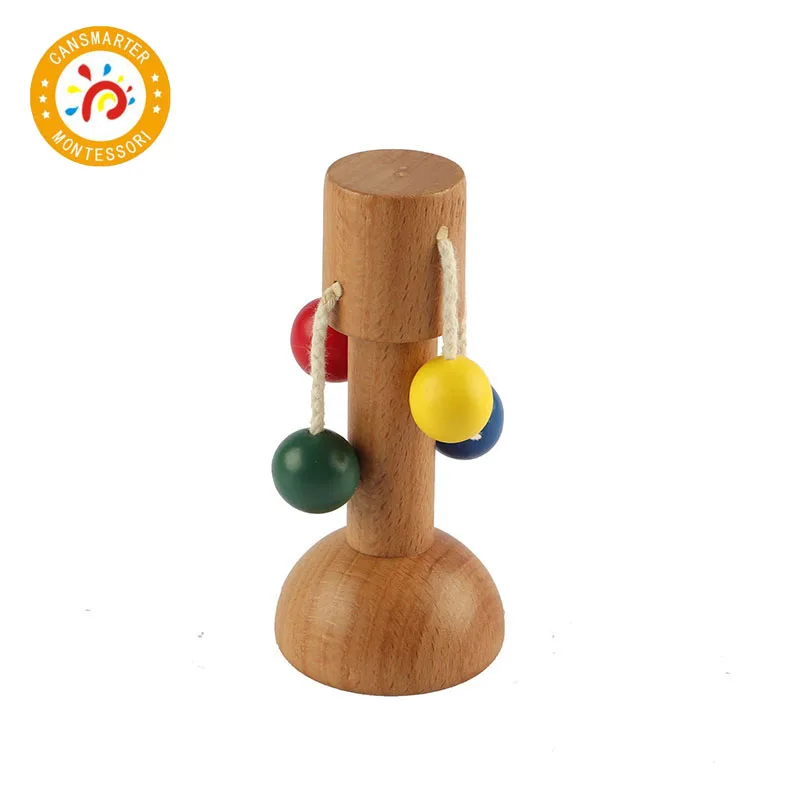 

Montessori Wooden Toy Colorful Mini Attention-Attracting Ring Baby Toys