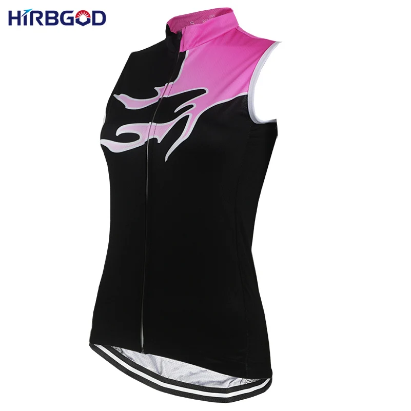 HIRBGOD Rosa Frauen Sleeveless Radfahren Jersey Sommer Quick Dry