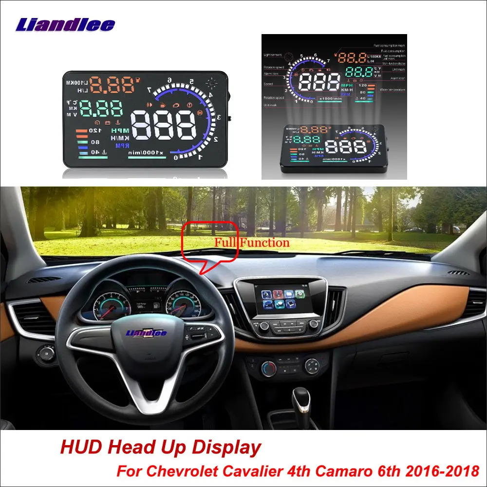 

Liandlee Car Head Up Display HUD For Chevrolet Cavalier 4th Camaro 6th 2016-2018 HD Projector Screen Overspeed Alarm Detector