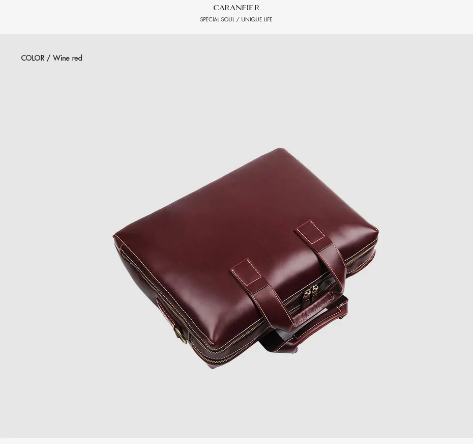 CARANFIER Мужские портфели дорожные сумки из натуральной яловой кожи большой ёмкость компьютер Бизнес Мода Высокое качество сумка 2019