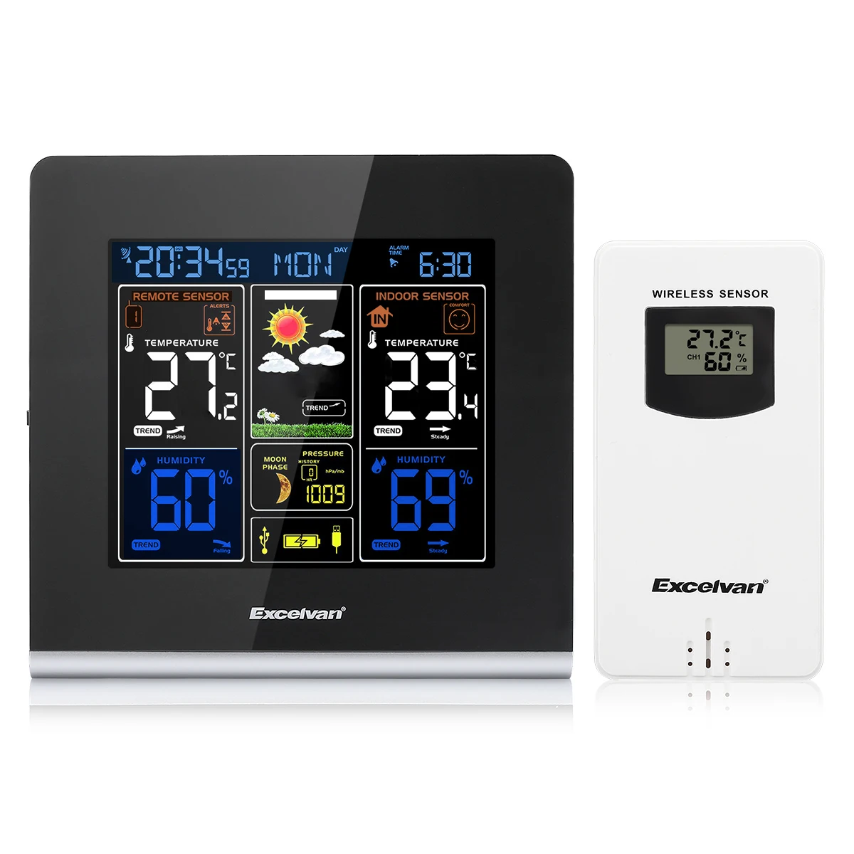 2018 Excelvan LED Digital RCC Wireless Weather Station High Definition