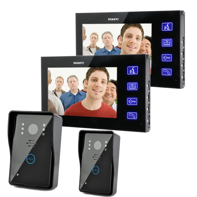 

FREE SHIPPING SY806MJ22 7 Inch Touch Screen Color Video Door Phone CMOS Night Version Camera Intercom system 2V2 Door Bell Rings