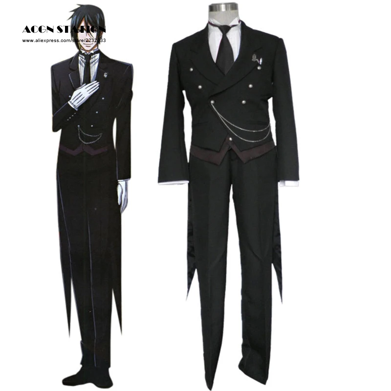 2016 Hot Black Butler 2 Kuroshitsuji Sebastian Cosplay Costume