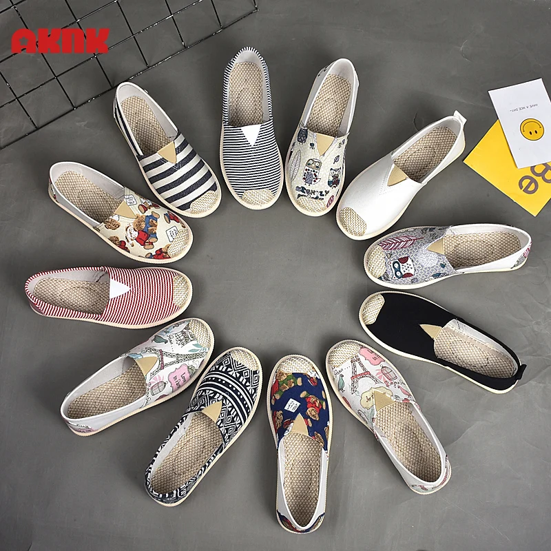 

New canvas shoes spring flat shoes women casual breathable fisherman lazy single shoes