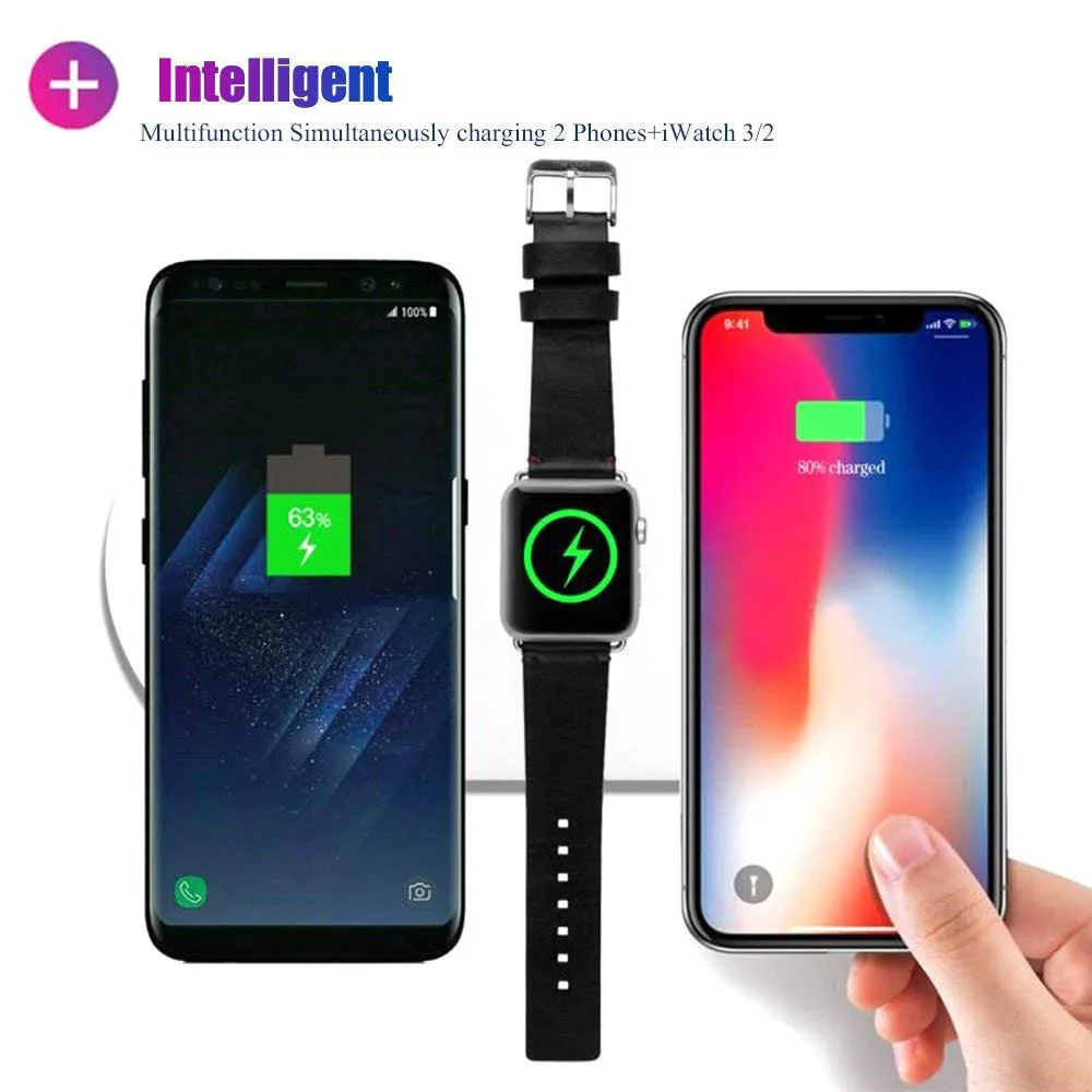 

NEW 3 in1 Qi Wireless Charger Pad Charging Station For Apple Watch iPhoneX for Samsung S9 For Apple Watch123 generation