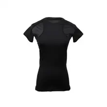 Женский Фитнес Эластичный Йога Топ сексуальный крест холодное плечо Топ короткий рукав Сращивание сетчатая одежда для клуба вечерние футболки(черный