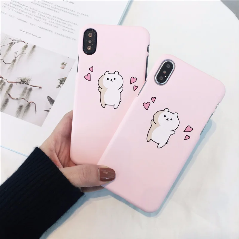 

Cute Matte Pink Schnauzer Pet Cover Case For iPhone 6 6s Plus 7 8 Plus for iPhone X Soft Fundas Cell Phone Back Shell Cases