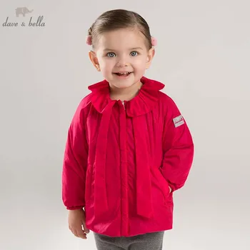 

DB8521 dave bella autumn infant baby girls fashion coat kids outerwear toddler children high quality lovely clothes