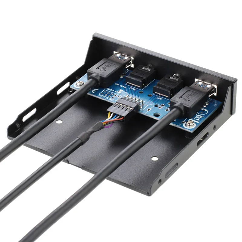  Pin Pin 2 Port USB Hub USB 3.0 HD Audio del Pannello Frontale Combo Adattatore Staffa Per Desktop I