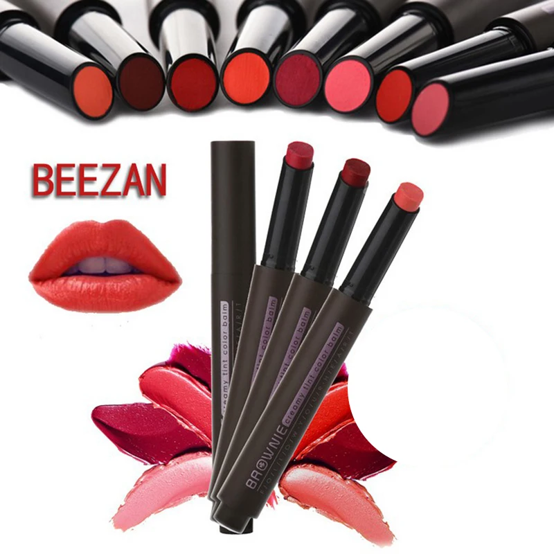 

8 Colors Push Button Press Lipstick Beauty Pop Velvet Matte Lipstick Cosmetic Batom Creamy Tint Color Balm Makeup By Nanda Brand