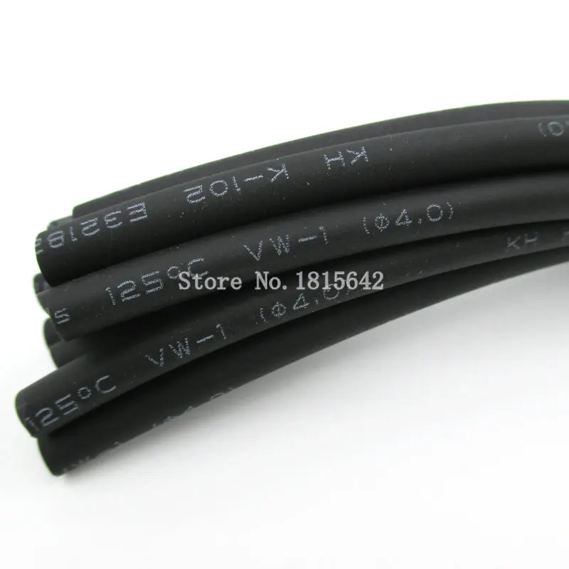 5 м/лот черный 4 мм термоусадочная Термоусадочная трубка Sleeving wrap Wire черный цвет