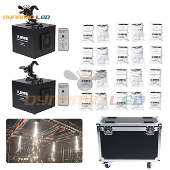 

2pcs With Flightcase And 20 Bags Powder 400w Fall Spark Firework Machine For Wedding Celebration Dmx And Remote Control