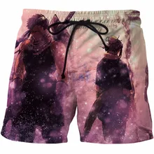 Мужские хипстерские летние быстросохнущие пляжные боксерские шорты 3D Аниме Печатные шорты мужские хип хоп шорты с карманами