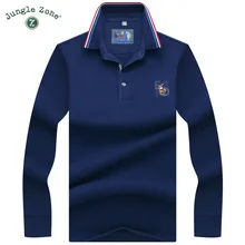 Высокое качество, сплошной цвет, 3D вышивка, поло, деловые повседневные рубашки поло, мужские рубашки поло с длинным рукавом, новинка, мужские поло 8893
