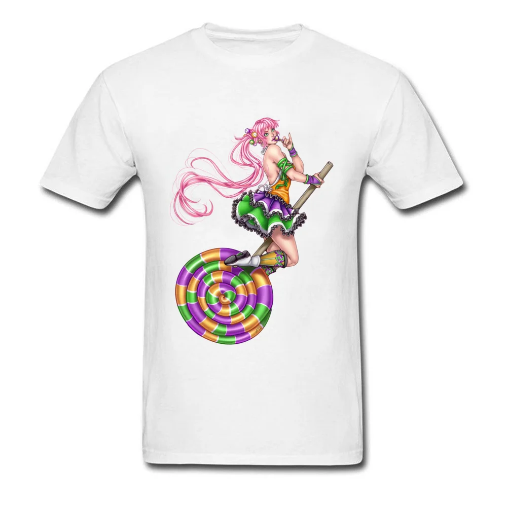 Lollipop Witch by Amberly Berendson T Shirt for Men Printed Summer/Autumn Tops T Shirt Cheap Clothing Shirt O Neck 100% Cotton Lollipop Witch by Amberly Berendson white