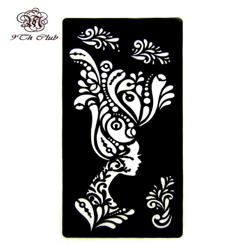 

Large Glitter Tattoo Stencil Flower Cute DrawingTemplates,Woman Female Gril Kids Airbrush Henna Tattoo Stencils For Body Paint