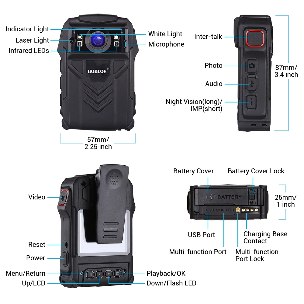 Boblov полицейская нательная видеокамера 64 Гб gps HD 1296 P DVR безопасность персональные