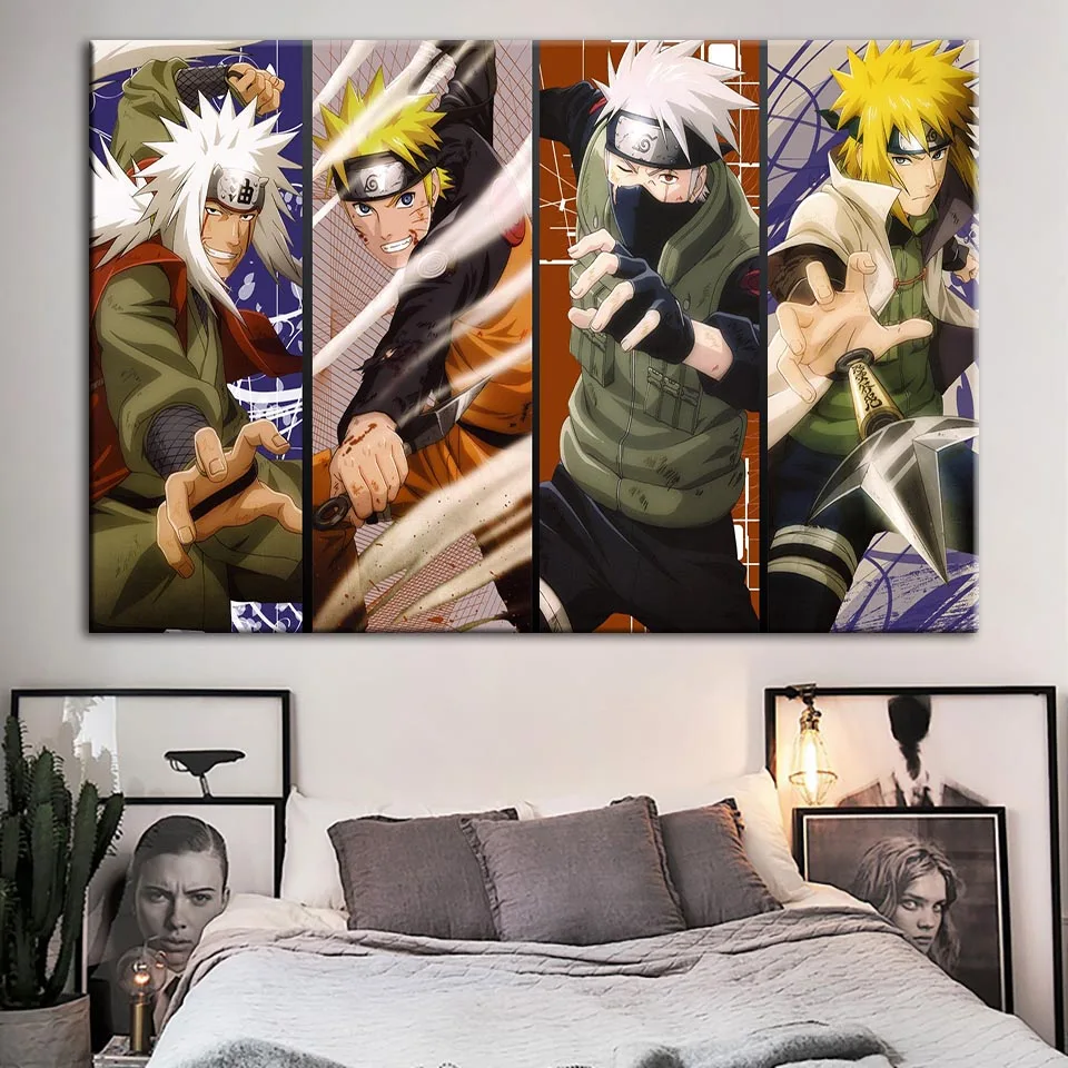 

Home Decoration Canvas Print Naruto Character Wall Art Painting Modular Japanese Anime Picture Posters Modern Living Room Frame