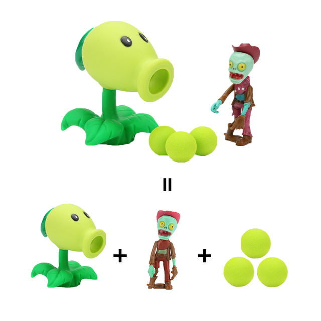 Plants vs Zombies Peashooter PVC Action Figure Model Toy Gifts Toys For Children High Quality  In OPP Bag