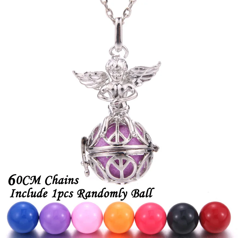 New Aromatherapy lockets Vintage silver Perfume Diffuser necklaces Aroma Essential Oils Pendant Necklace Pregnant woman necklace - Окраска металла: 19