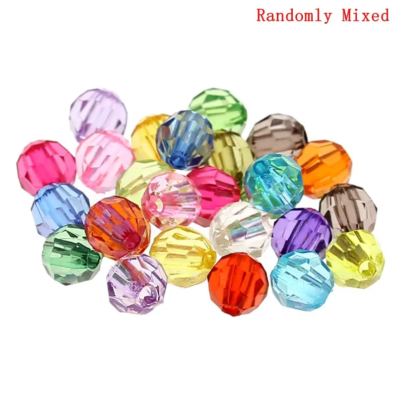 

DoreenBeads 150PCs At Random Acrylic Faceted Round Spacer Beads 6mm(2/8") Dia. new
