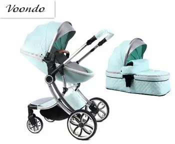 

VOONDO 2-1 high view baby stroller, lying and folding, tall and portable to look,double-sided newborn shock absorber 0-4 months