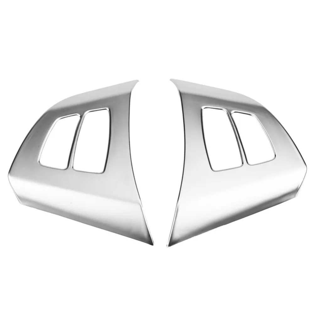 

2pcs Chrome Steering Wheel Button Frame Decoration Cover Trim for BMW X5 E70 lightweight colorfast and durable ABS plastic Made