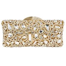 Goldene Grau Diamant Handtasche Luxus Kristall Abend Kupplungen Tasche mit Kette bankett tasche Urlaub Cocktail abendessenbeutel SC039