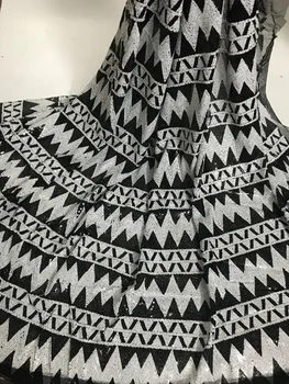 

Cyndi-8827 embroidered Mesh Tulle fabric Factory price sequins Nigerian lace fabrics