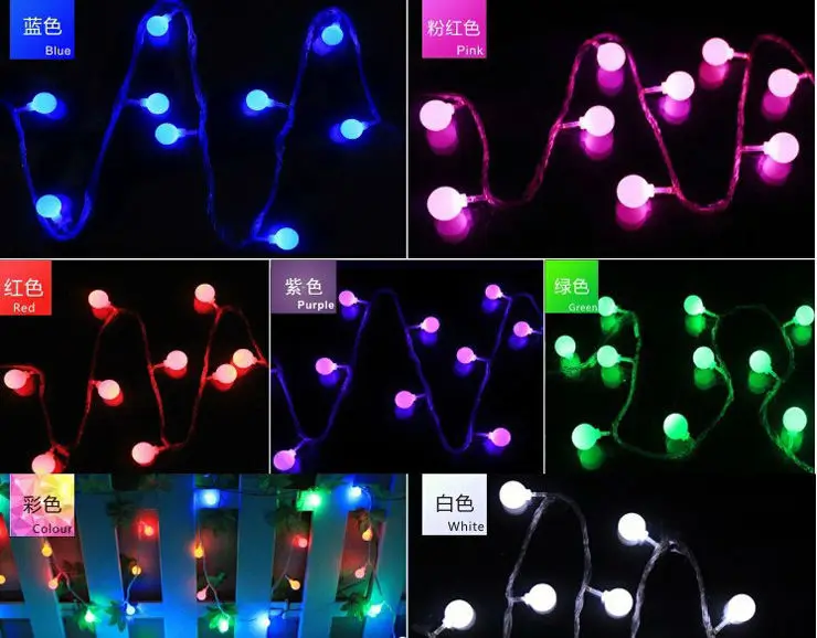 10 м 100 светодиодный s 110 V 220 Вт водостойкый LED IP65 открытый многоцветный светодиодный гирлянды рождественские Огни Праздник свадебное украшение вечеринки