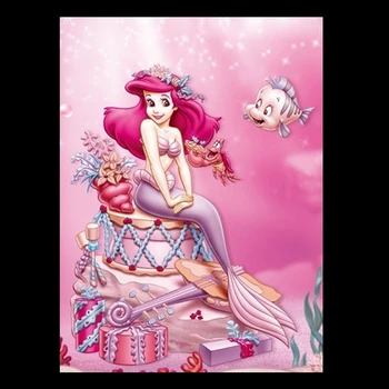 

3D Needlework Diy Diamond Painting Mermaid & Fish Diamond Embroidery Full Pasted Decorative Wall Sticker Cross Stitch Crafts