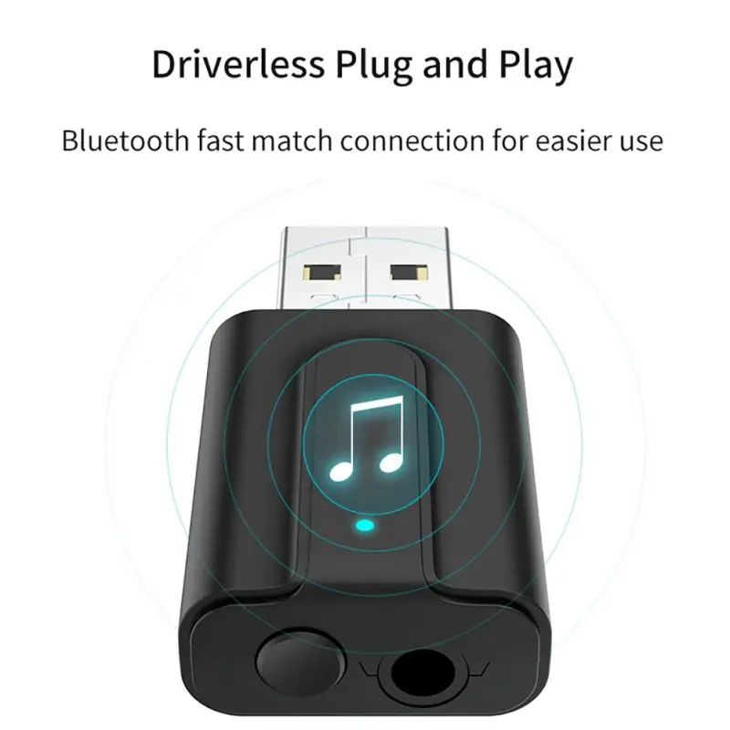 

2-in-1 Music Audio Transceiver Receiver Transmitter For Bluetooth 5.0 USB Speaker Headphone Adapter