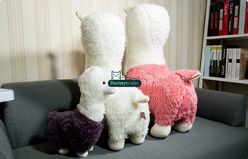 Dorimytrader 31'' 80cm  Lovely Alpaca Toy Large Stuffed Soft Plush Animal Sheep Alpaca Doll 3 Colors Free Shipping DY60916 (14)