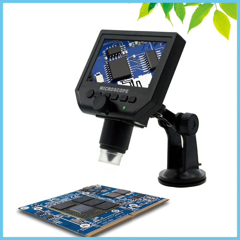 LED Illumination 600X LCD Digital Microscope 3.6MP Industrial Electron Video Camera Microscope Repair Zoom Magnifier